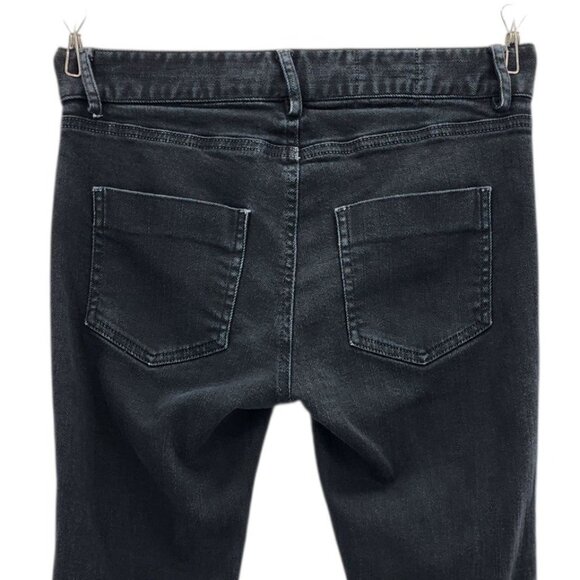 Nili Lotan Womens 2 Jeans 111/88 80 NL Skinny Crop Raw Hem Black Denim Jeans - Picture 4 of 10